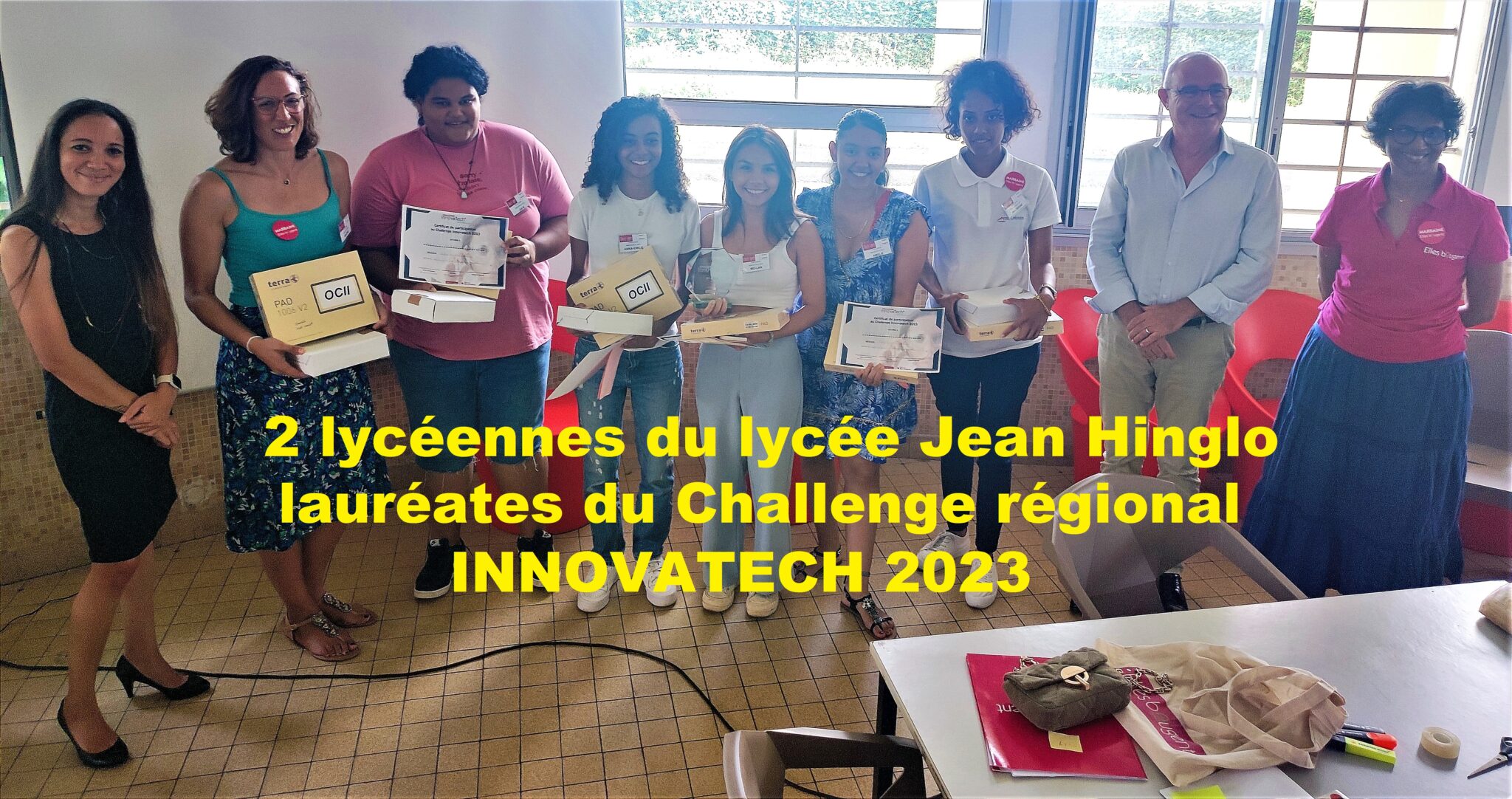 Equipe lauréate du Lycée Jean Hinglo au Challenge Innovatech 2023