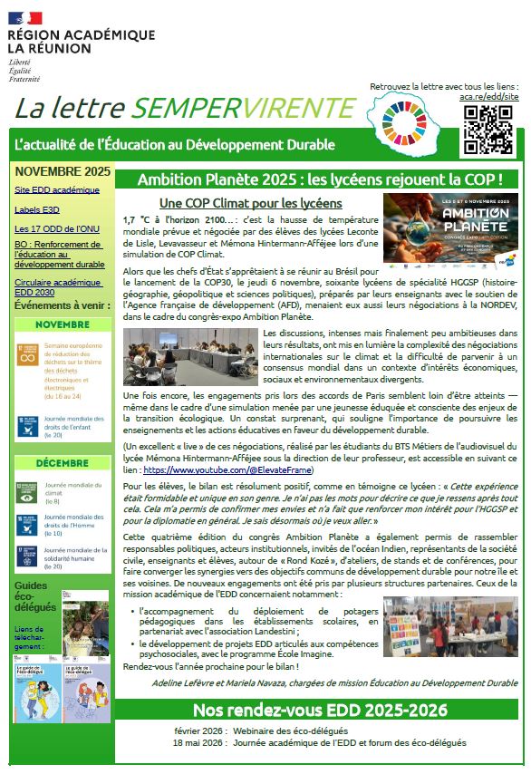 Lettre sempervirente EDD Réunion 2025-11