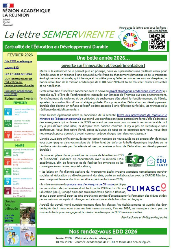 Lettre sempervirente EDD Réunion 2026-02