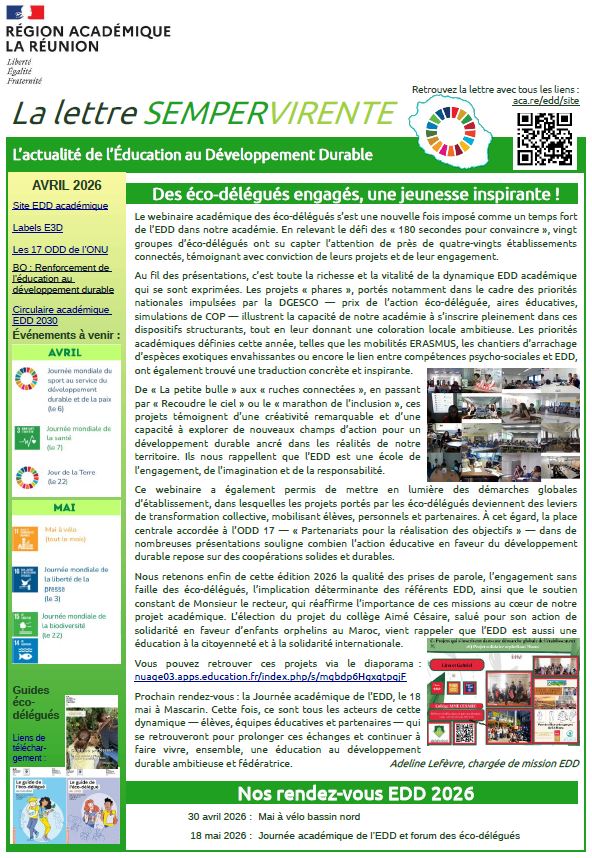 Lettre sempervirente EDD Réunion 2026-04