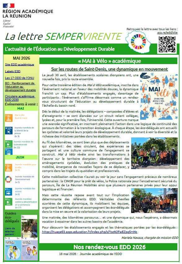 Lettre sempervirente EDD Réunion 2026-05