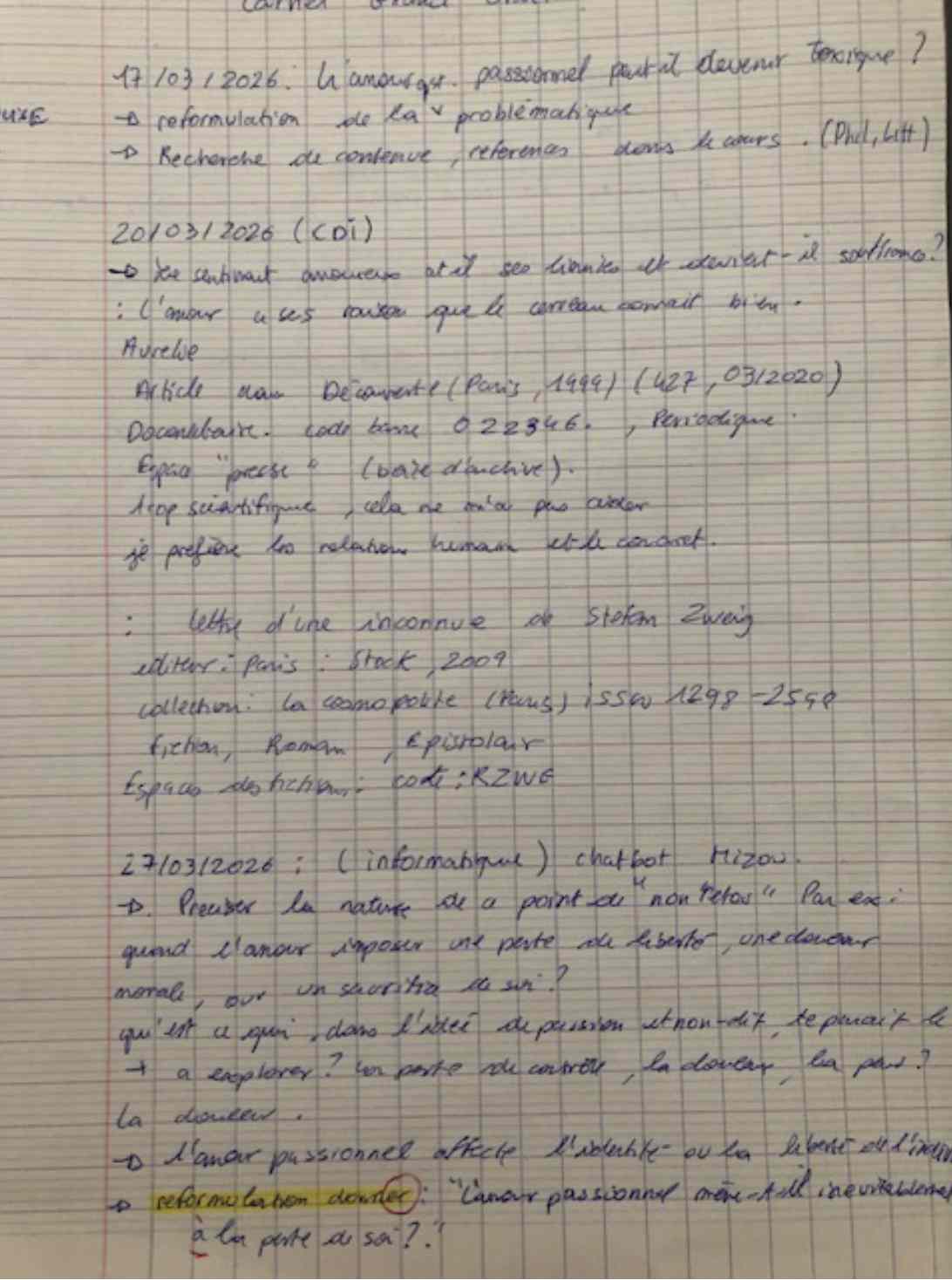 extrait d'un carnet de go