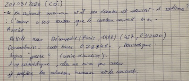 extrait d'un carnet de Grand Oral