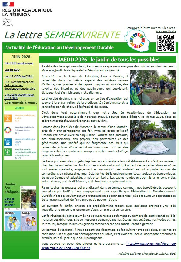Lettre sempervirente EDD Réunion 2026-05