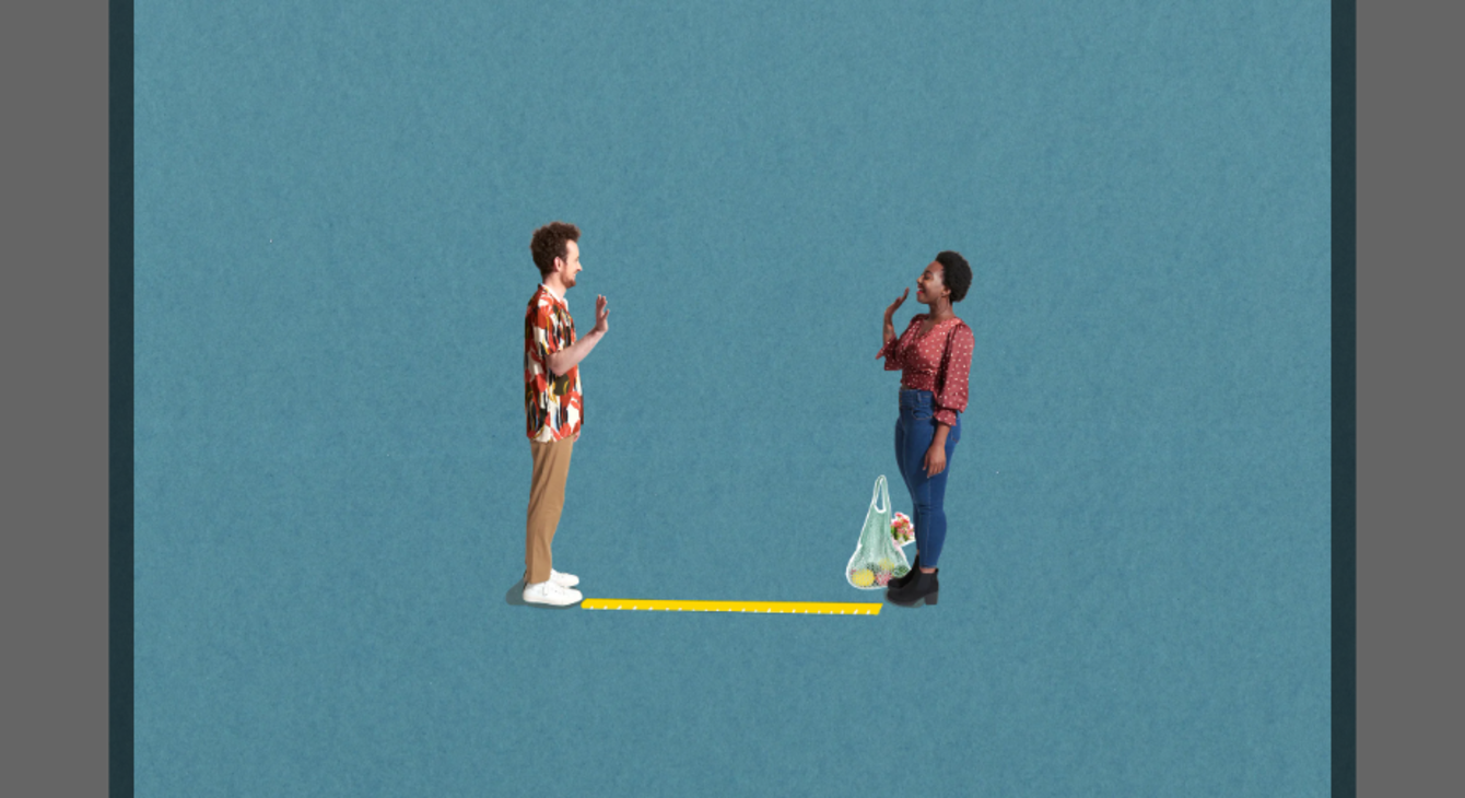 Deux personnes face à face qui échangent