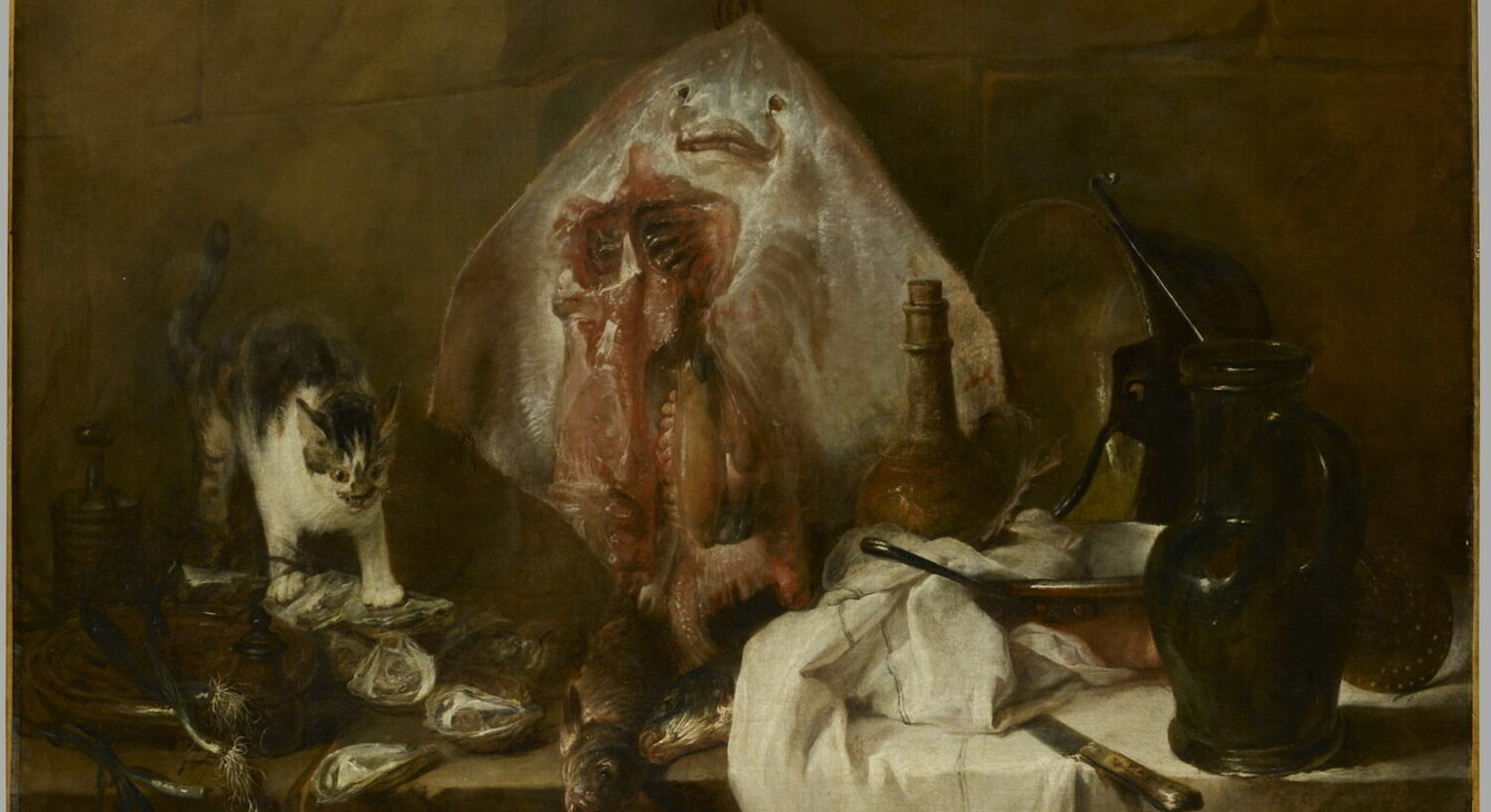 peinture de La Raie de Chardin Musee du louvre