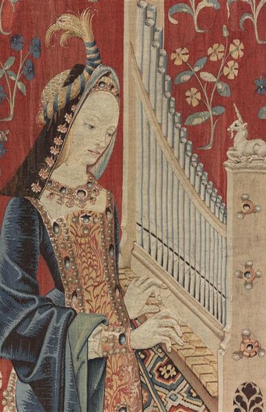 détail de la tenture de la dame à la licorne