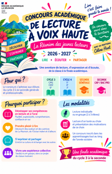 affiche du concours de lecture à voix haute 2027