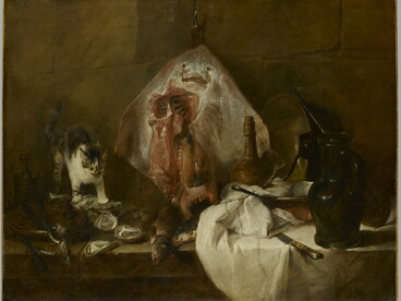 peinture de La Raie de Chardin Musee du louvre