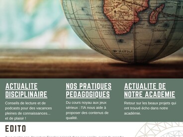 premiere page de la lettre d'information Escales