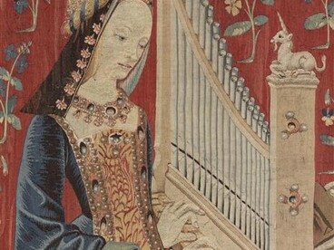 détail de la tenture de la dame à la licorne